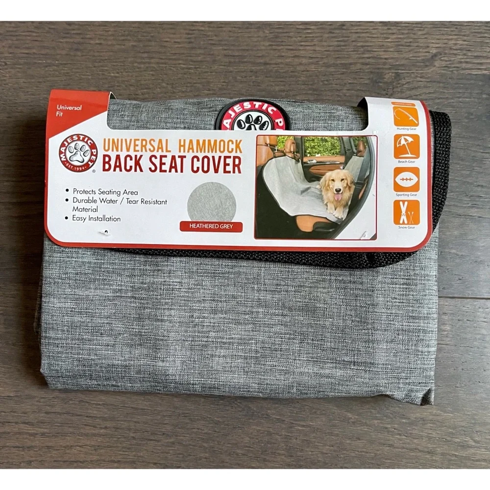 Majestic Pet Universal Waterproof Hammock Back Seat Cover - Heather Gray - NWT.